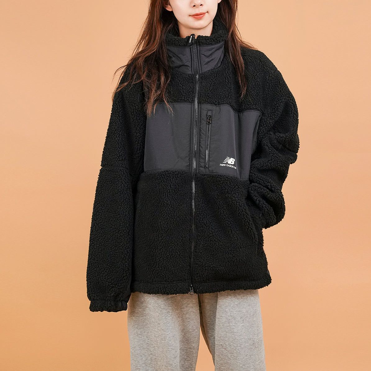 New Balance Lifestyle Cotton Warm Jacket 'Black Grey' MDA35013-BK sold by KicksCrew product image thumbnail 3