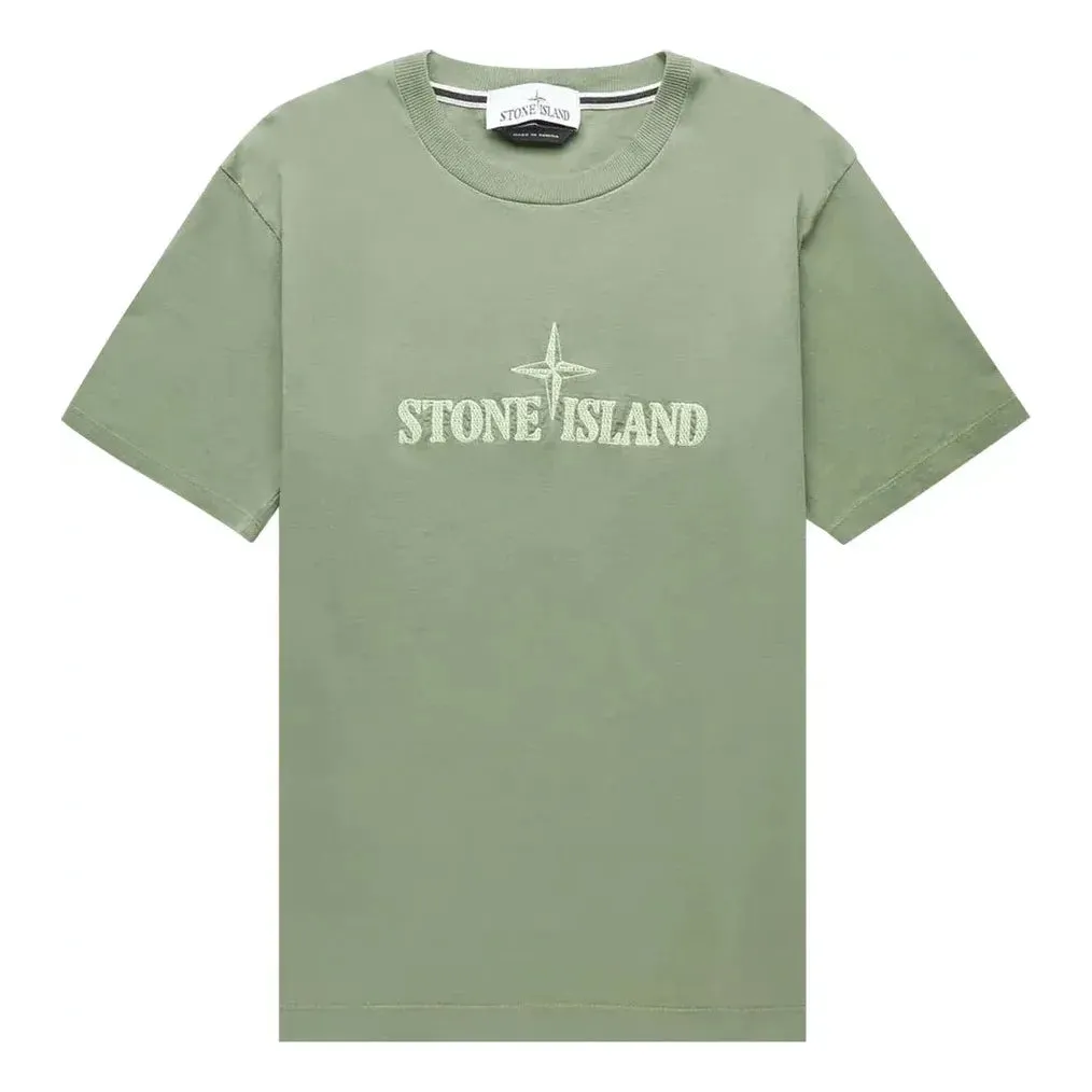 STONE ISLAND Stitches Two T-shirt 'Sage' 781521579-V0055 sold by KicksCrew