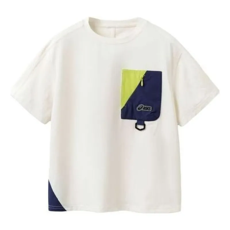 (GS) ASICS Logo Patched Pocket T-Shirt 'White' 332241173013-8853 sold by KicksCrew