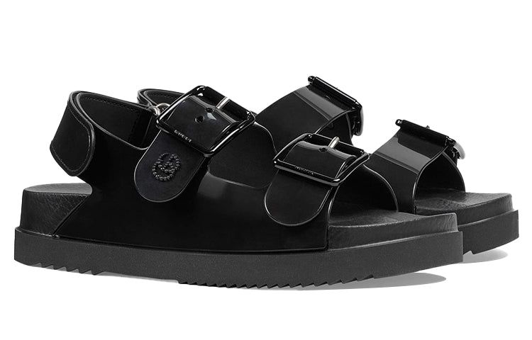 (WMNS) Gucci Mini Double G Sandal 'Black Rubber' 660243-J8700-1000 sold by KicksCrew product image thumbnail 3