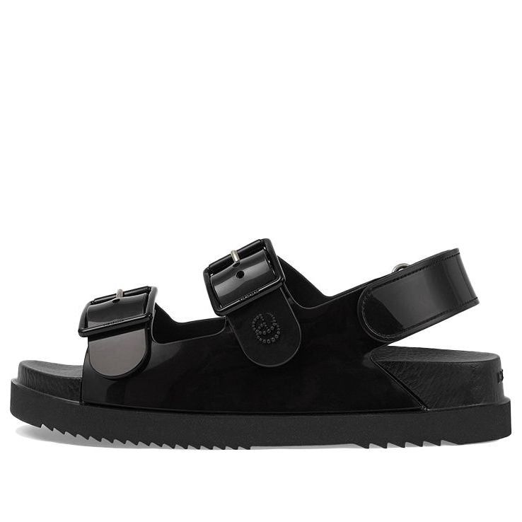 (WMNS) Gucci Mini Double G Sandal 'Black Rubber' 660243-J8700-1000 sold by KicksCrew