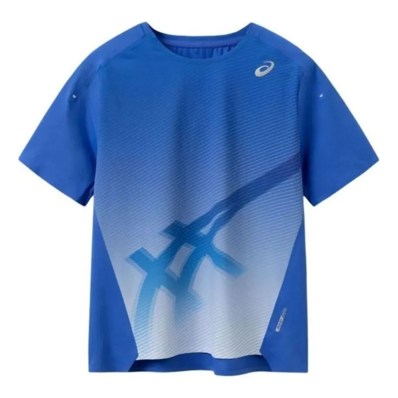 (GS) ASICS Athletics T-shirt 'Blue White' 332241173023 sold by KicksCrew
