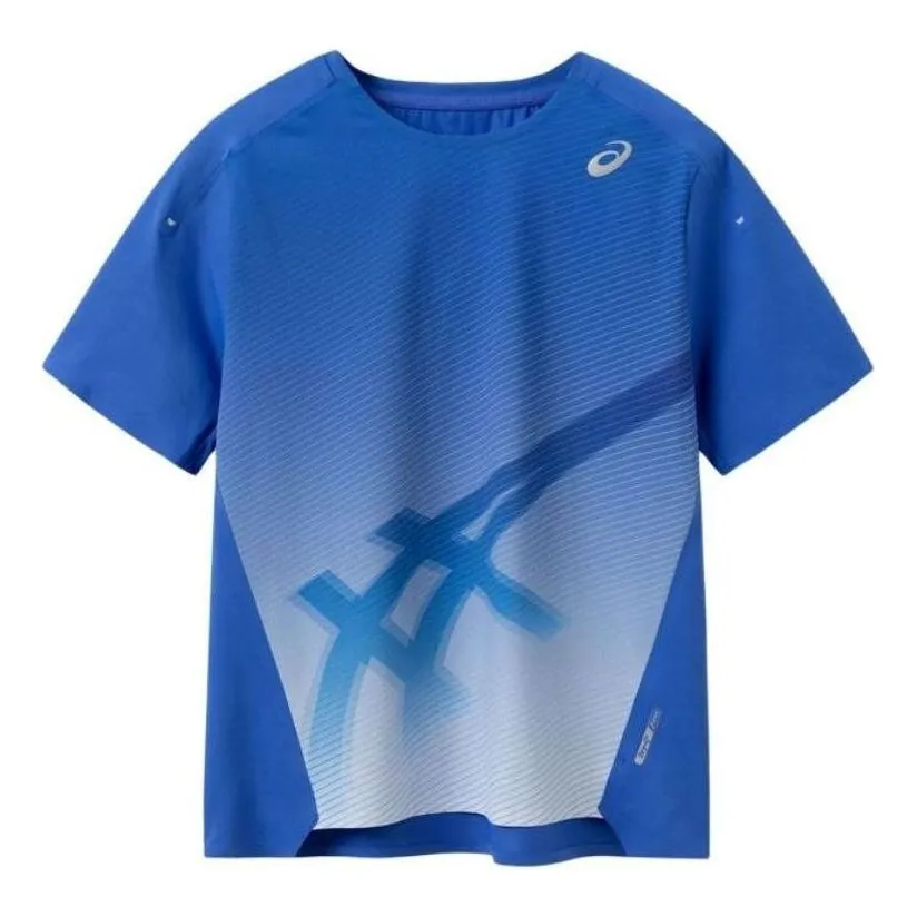 (GS) ASICS Athletics T-shirt 'Blue White' 332241173023 sold by KicksCrew