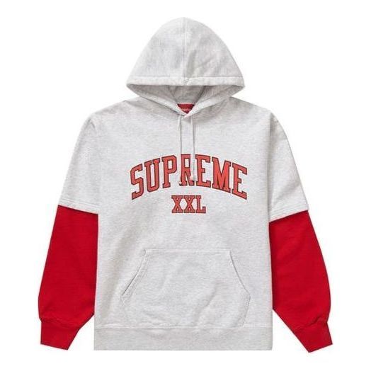 Supreme XXL Hooded Sweatshirt 'Grey Red' SUP-SS20-361 sold by KicksCrew