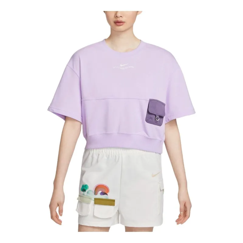 (WMNS) Nike Sportswear French Terry T-shirt Asia Sizing 'Purple' HF6176-517 sold by KicksCrew