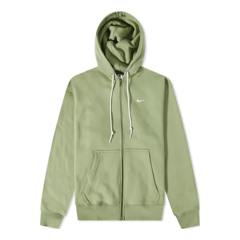 Nike Solo Swoosh Fleece Full Zip Jackets 'Oil Green' DR0403-386 sold by KicksCrew