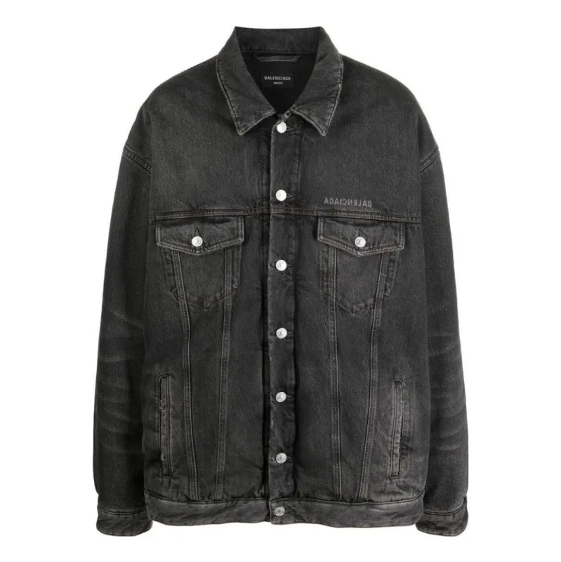 Balenciaga Mirror Padded Denim Jacket 'Dark Grey' 735744TBP471270 sold by KicksCrew