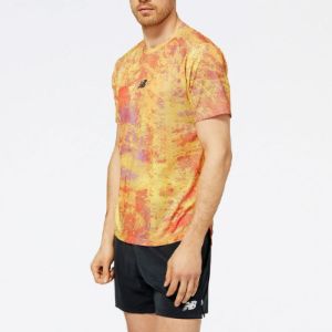 New Balance Impact Run AT Printed N-Vent Short Sleeve T-shirt 'Yellow Orange' MT23278-EPU sold by KicksCrew