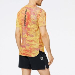 New Balance Impact Run AT Printed N-Vent Short Sleeve T-shirt 'Yellow Orange' MT23278-EPU sold by KicksCrew