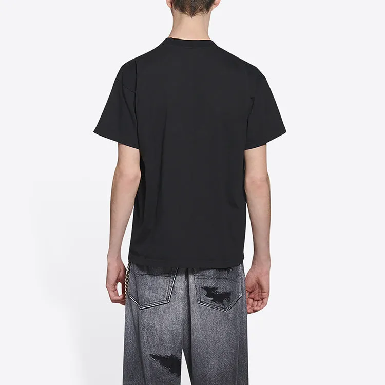Balenciaga Varsity Logo T-Shirt Medium Fit 'Black' 612966TLV891076 sold by KicksCrew product image thumbnail 4