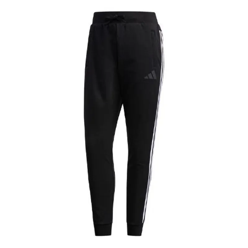 (WMNS) adidas French Terry Comfort Pants 'Black White' FM9326 sold by KicksCrew