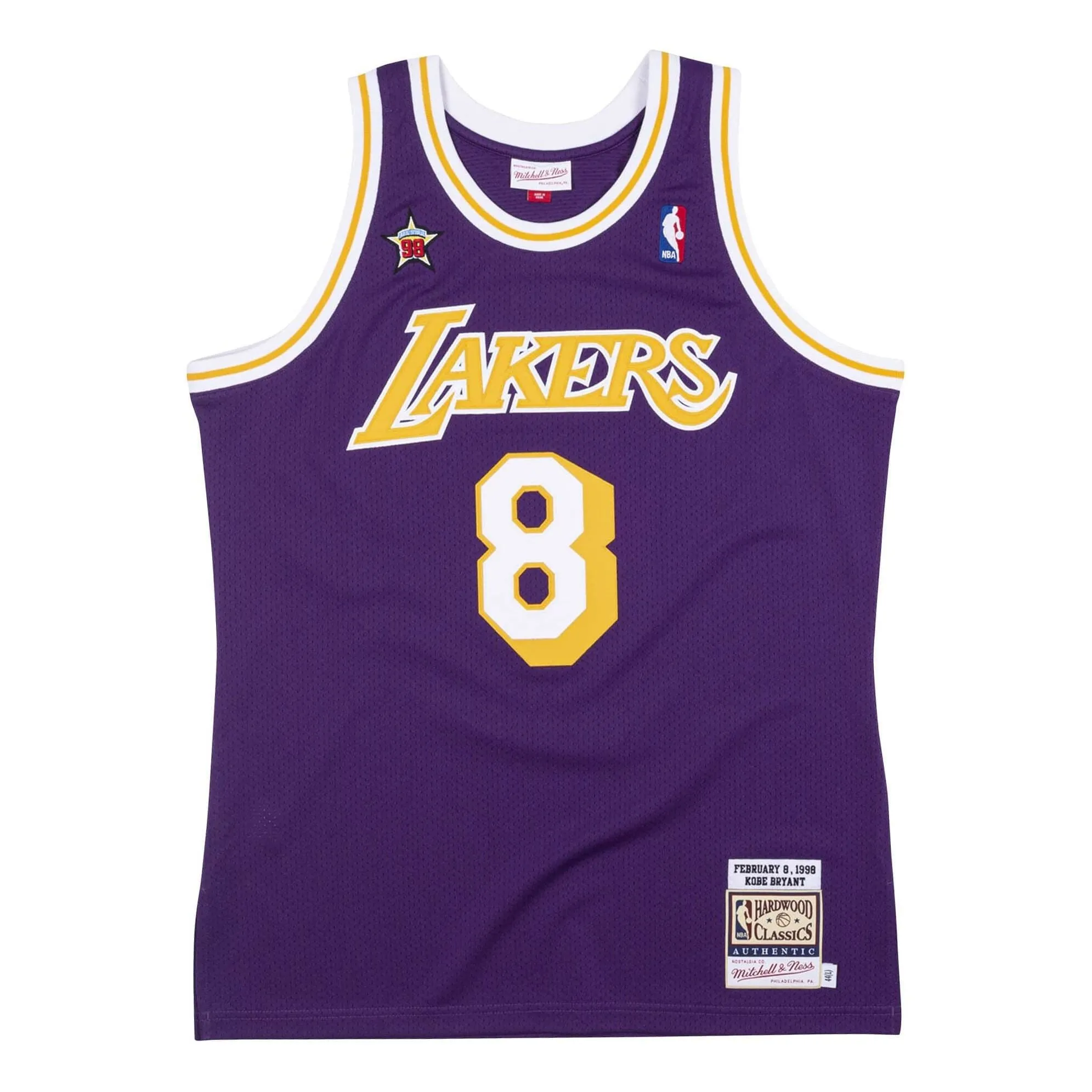 Mitchell & Ness x NBA All-Star 1998 West Jersey 'Kobe Bryant 8' AJY4CP19116-ASWPURP98KBR sold by KicksCrew