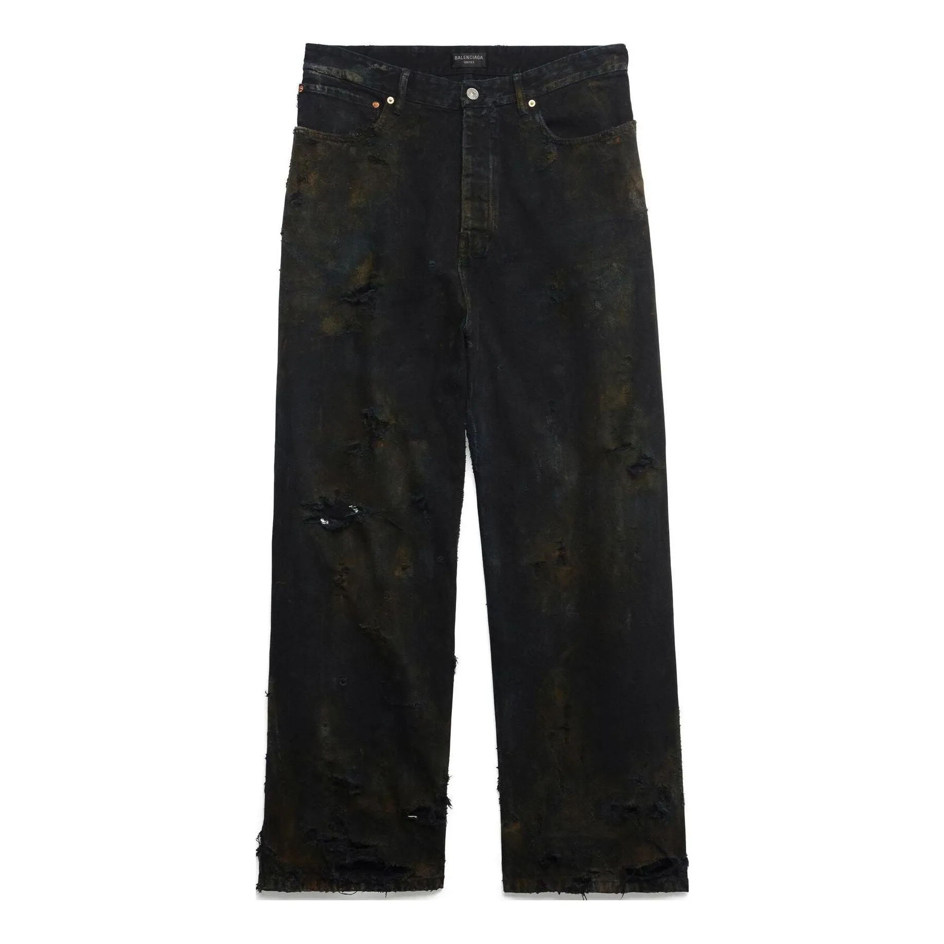 Balenciaga Super Destroyed Baggy Pants 'Black' 745248TBP471363 sold by KicksCrew