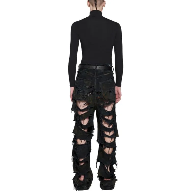 Balenciaga Super Destroyed Baggy Pants 'Black' 745248TBP471363 sold by KicksCrew product image thumbnail 4