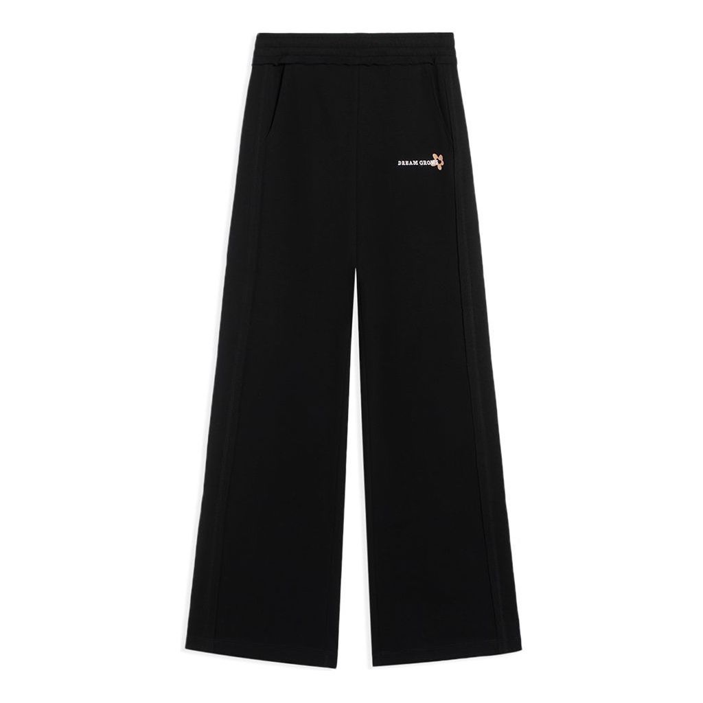 (WMNS) Li-Ning Graphic Knit Flared Sweatpants 'Black' AKLSF44-2 sold by KicksCrew