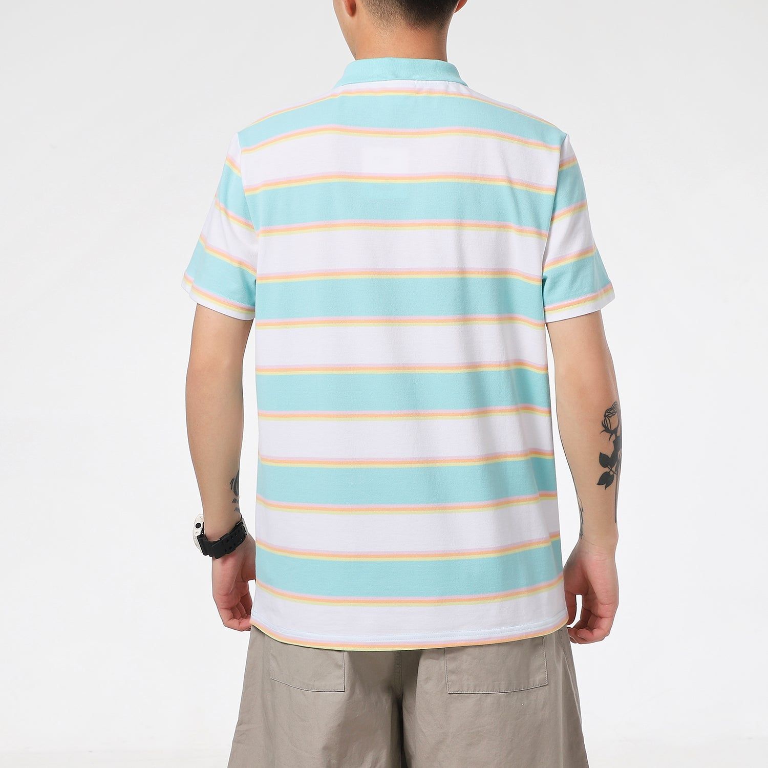 PUMA Downtown Stripe Polo Tee Shirt 'White' 599781-52 sold by KicksCrew product image thumbnail 5