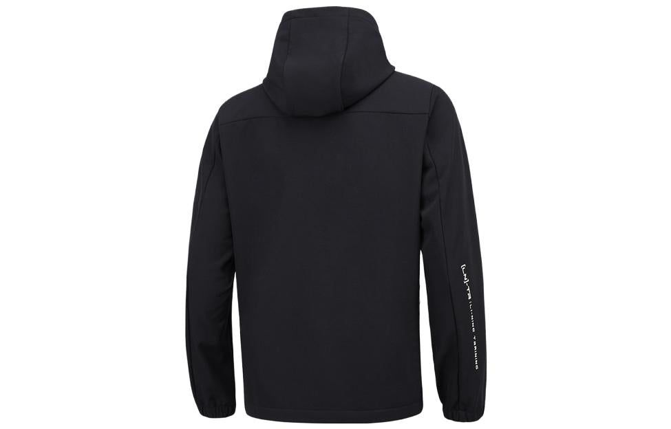 Li-Ning Logo Fleece Full Zip Hooded Jacket 'Black' AFDSC13-1 sold by KicksCrew product image thumbnail 2