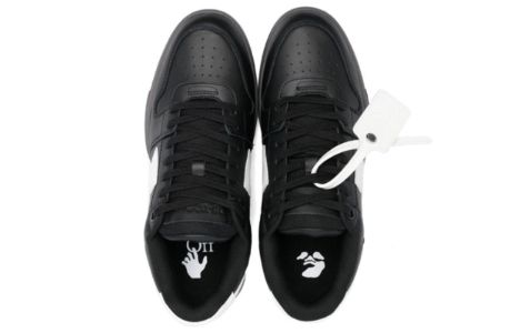 Off-White Out Of Office Low-Top Sneakers 'Black White' OMIA189C99LEA0041001 sold by KicksCrew