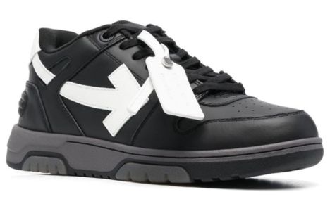Off-White Out Of Office Low-Top Sneakers 'Black White' OMIA189C99LEA0041001 sold by KicksCrew