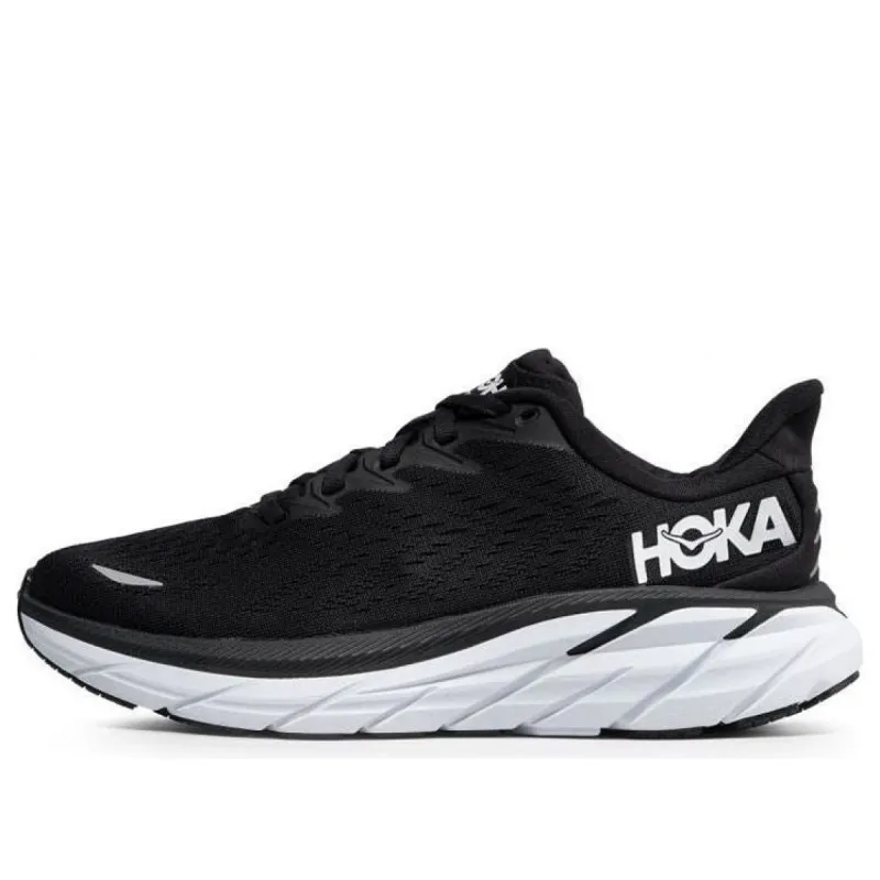 (WMNS) HOKA ONE ONE Clifton 8 Wide 'Black White' 1121375-BWHT sold by KicksCrew