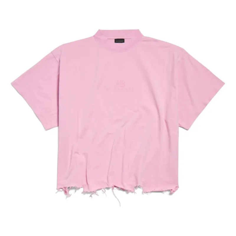 Balenciaga BB Classic Balenciaga Cropped T-shirt Oversized 'Pink' 783399TQVS85708 sold by KicksCrew