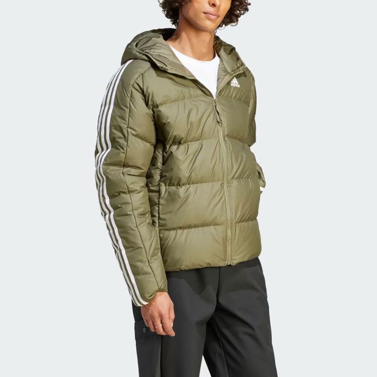 Adidas Essentials Midweight Down Hooded Jacket 'Olive Green' IK3214 sold by KicksCrew product image thumbnail 4