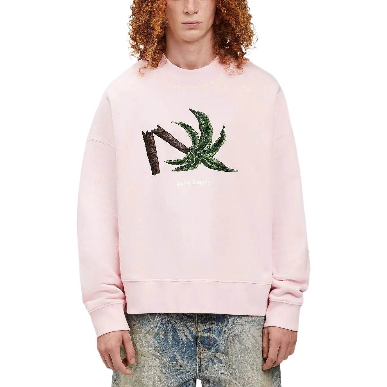 Palm Angels SS22 Broken Palm Crew 'Pink Green' PMBA026S22FLE0133055 sold by KicksCrew product image thumbnail 3