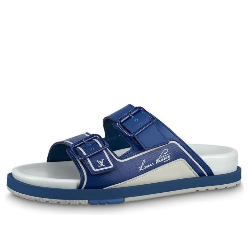 LOUIS VUITTON LV Trainer Sandals 'Navy' 1AA6SA sold by KicksCrew