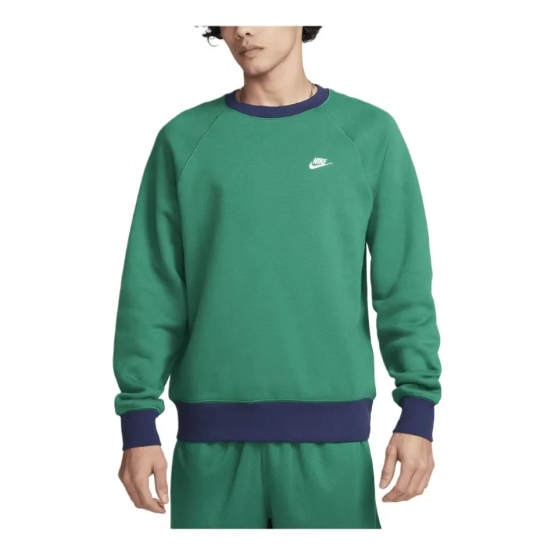 Nike Club Fleece Long-Sleeve Raglan Crew Sweatshirt 'Green' FV5378-365 sold by KicksCrew