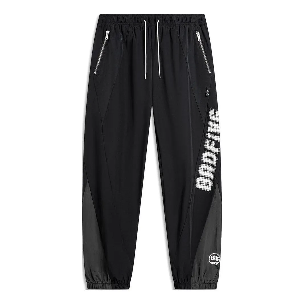 Li-Ning BadFive Graphic Sports Pants 'Black Grey' AYKU391-3 sold by KicksCrew
