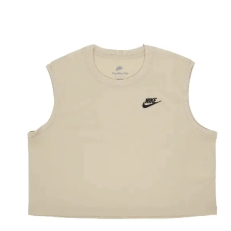 (WMNS) Nike Sportswear Club Sleeveless Cropped Top 'Beige' FV5506-126 sold by KicksCrew