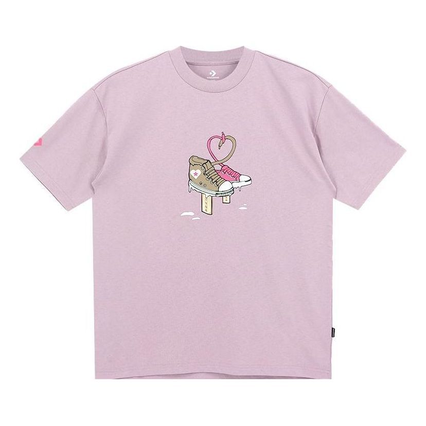 Converse Shoe Tie Heart Logo T-Shirt 'Blush Purple' 10023156-A03 sold by KicksCrew