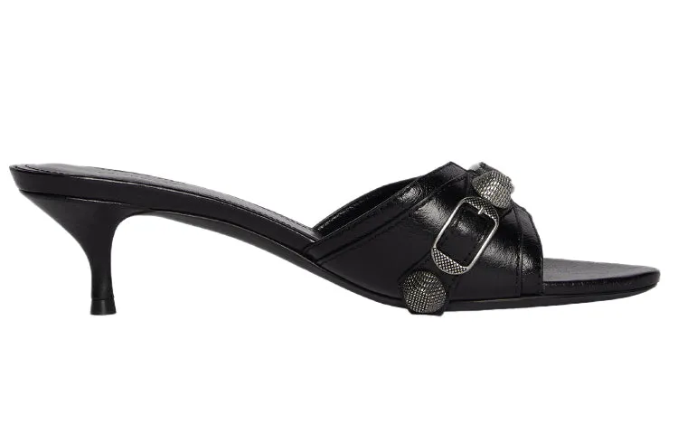 (WMNS) Balenciaga Cagole 50mm Sandals 'Black Arena Lambskin' 694350WAD4E1081 sold by KicksCrew product image thumbnail 2