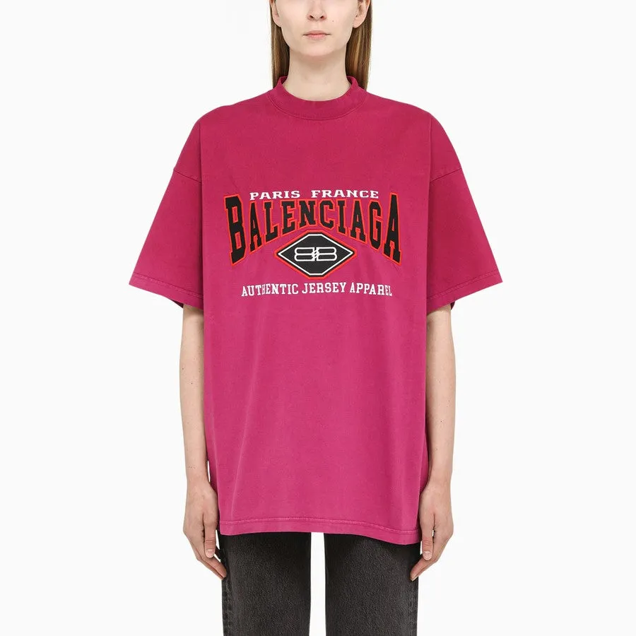 Balenciaga B Authentic Vintage Jersey Oversized T-Shirt 'Pink' 694576TMVA95566 sold by KicksCrew product image thumbnail 3
