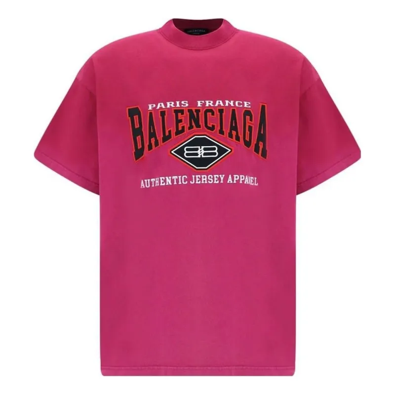 Balenciaga B Authentic Vintage Jersey Oversized T-Shirt 'Pink' 694576TMVA95566 sold by KicksCrew