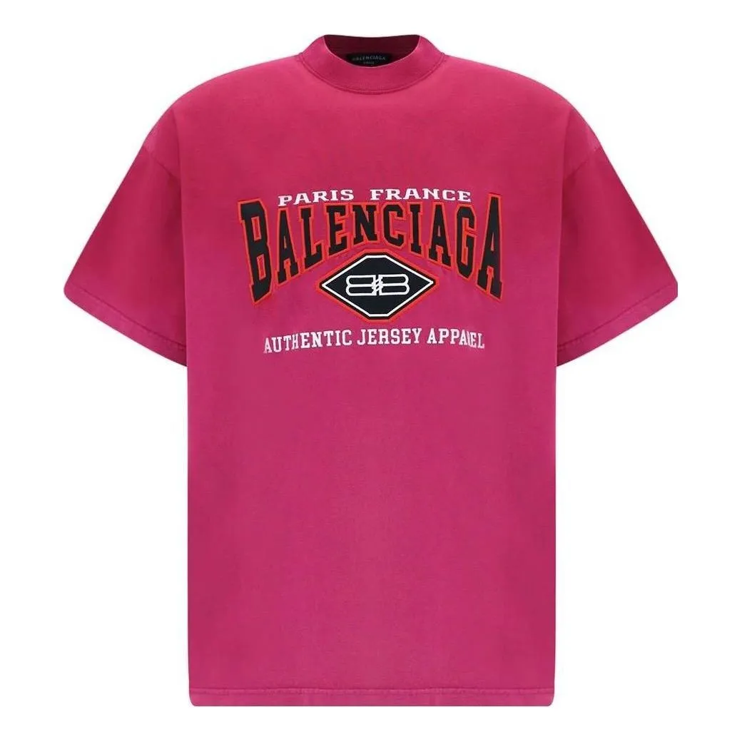 Balenciaga B Authentic Vintage Jersey Oversized T-Shirt 'Pink' 694576TMVA95566 sold by KicksCrew
