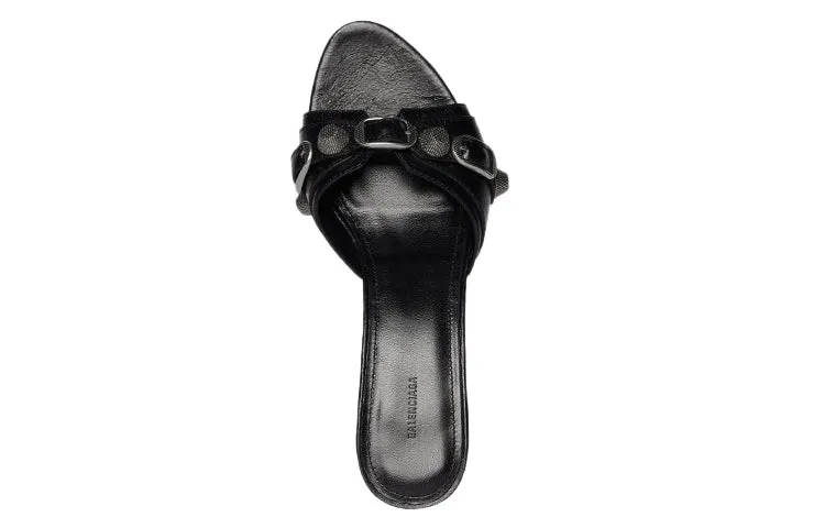 (WMNS) Balenciaga Cagole 50mm Sandals 'Black Arena Lambskin' 694350WAD4E1081 sold by KicksCrew product image thumbnail 4