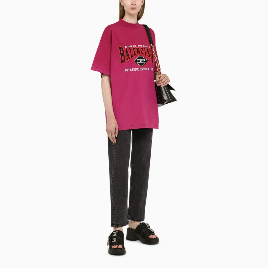 Balenciaga B Authentic Vintage Jersey Oversized T-Shirt 'Pink' 694576TMVA95566 sold by KicksCrew product image thumbnail 4