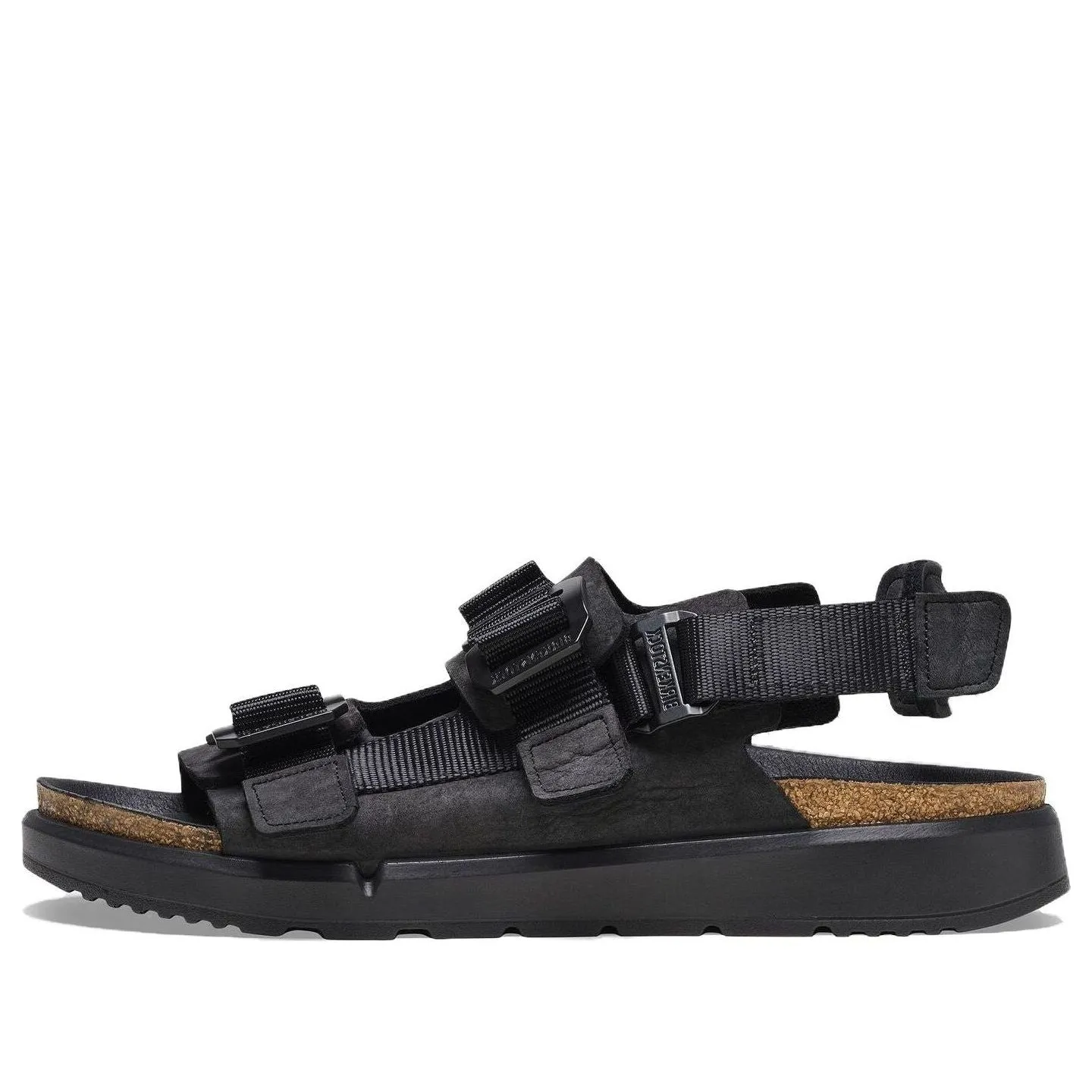 Birkenstock Shinjuku Natural Leather Textile Sandals 'Black' 1024599 sold by KicksCrew
