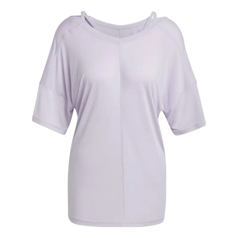 (WMNS) adidas Yoga Studio Oversized T-Shirt Asia Sizing 'Purple' HR5079 sold by KicksCrew