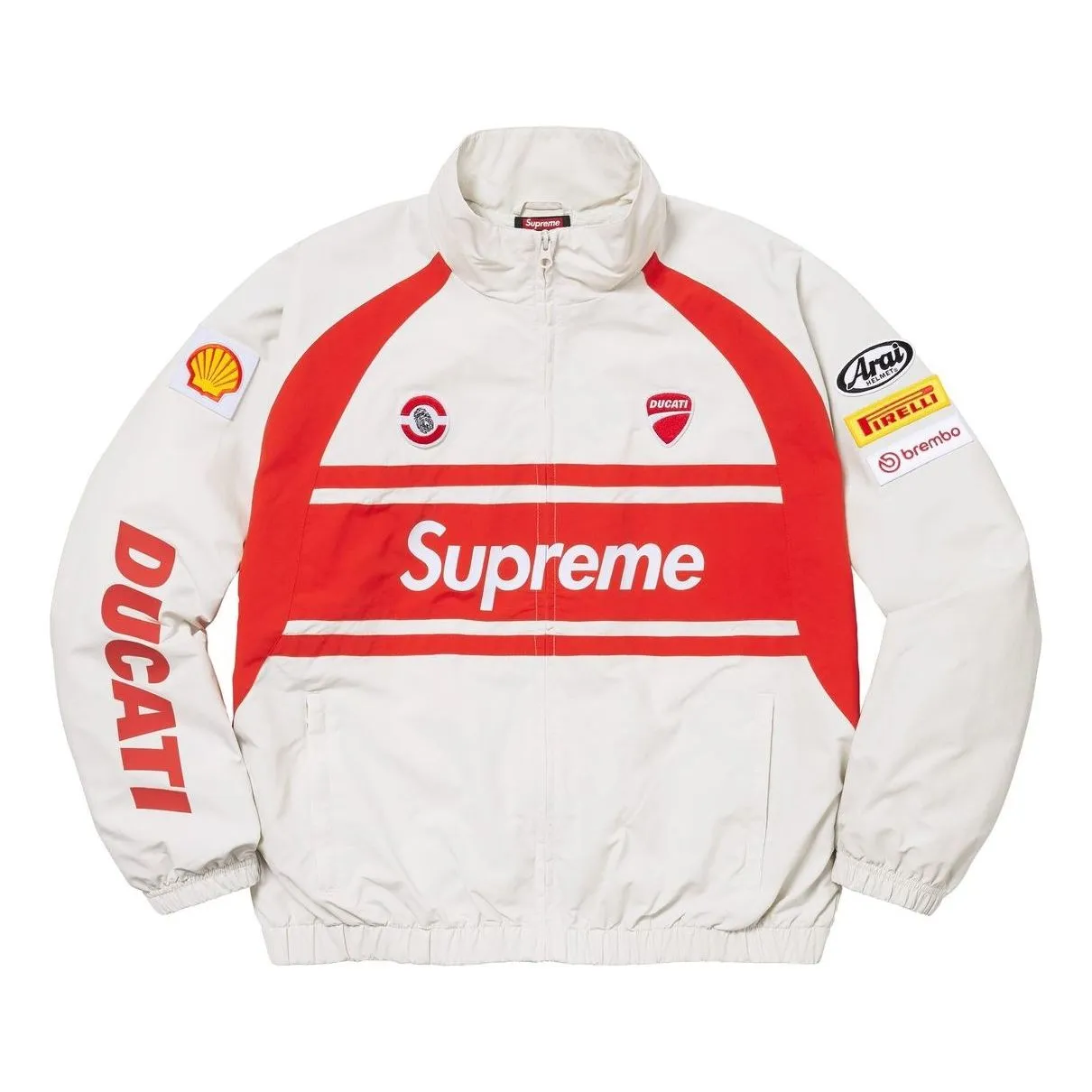Supreme x DUCATI Track Jacket 'White Red' SUP-SS24-276 sold by KicksCrew