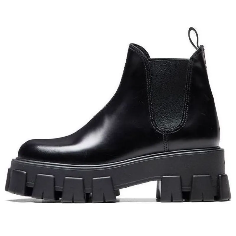 (WMNS) PRADA Monolith Brushed Leather Chelsea Boots 'Black' 1T725L_B4L_F0002_F_A055 sold by KicksCrew