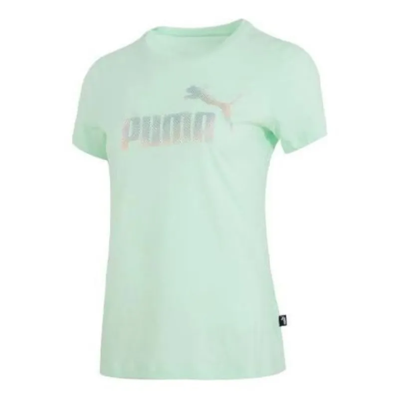 (WMNS) PUMA Essentials Logo T-Shirt 'Green Silver' 682140-88 sold by KicksCrew