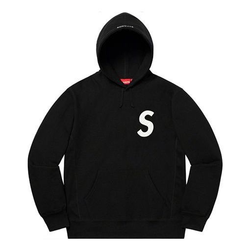 Supreme S Logo Hooded Sweatshirt 'Black White' SUP-SS20-003 sold by KicksCrew
