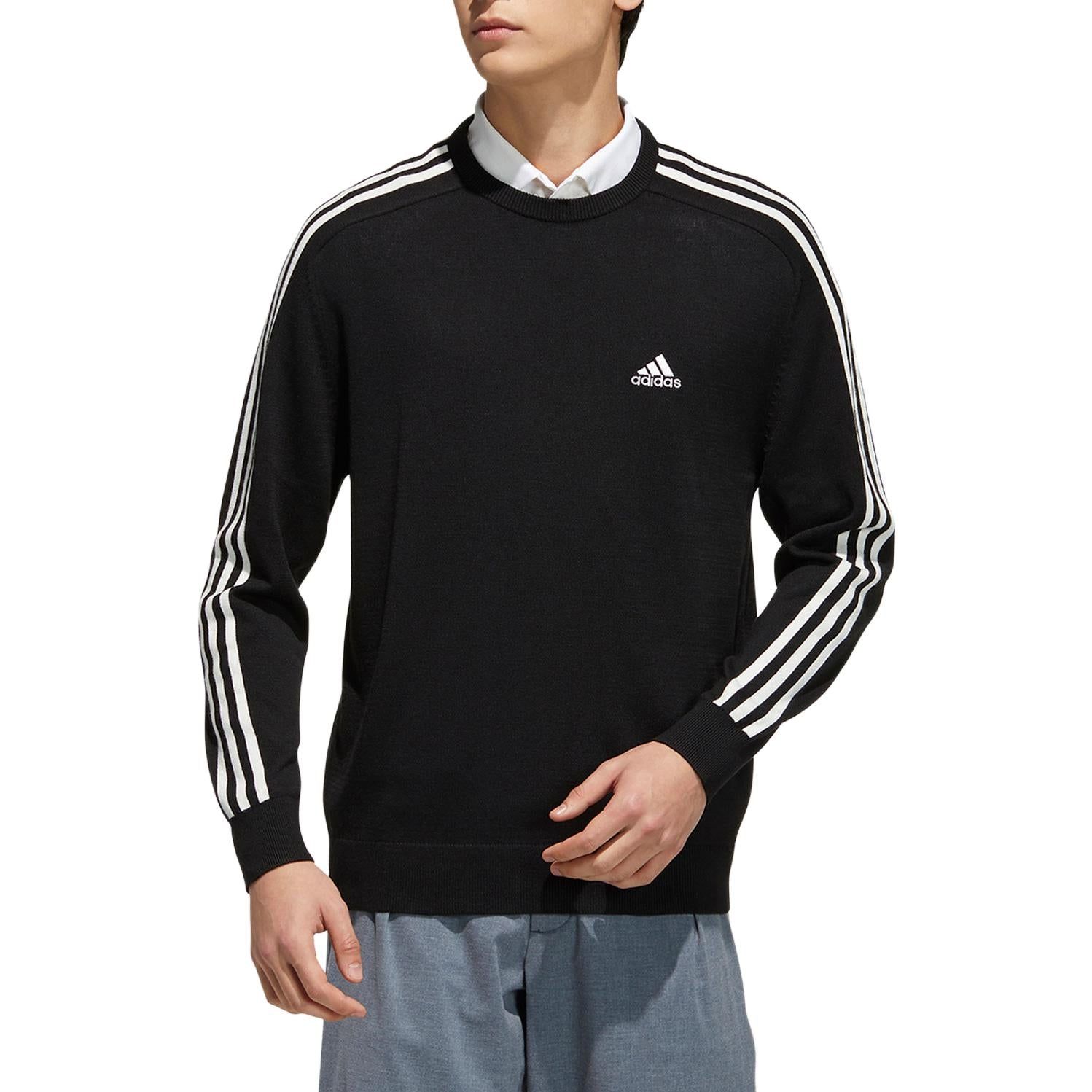 adidas 3-Stripes Long Sleeve Crew Neck Sweater 'Black' GV1203 sold by KicksCrew product image thumbnail 2