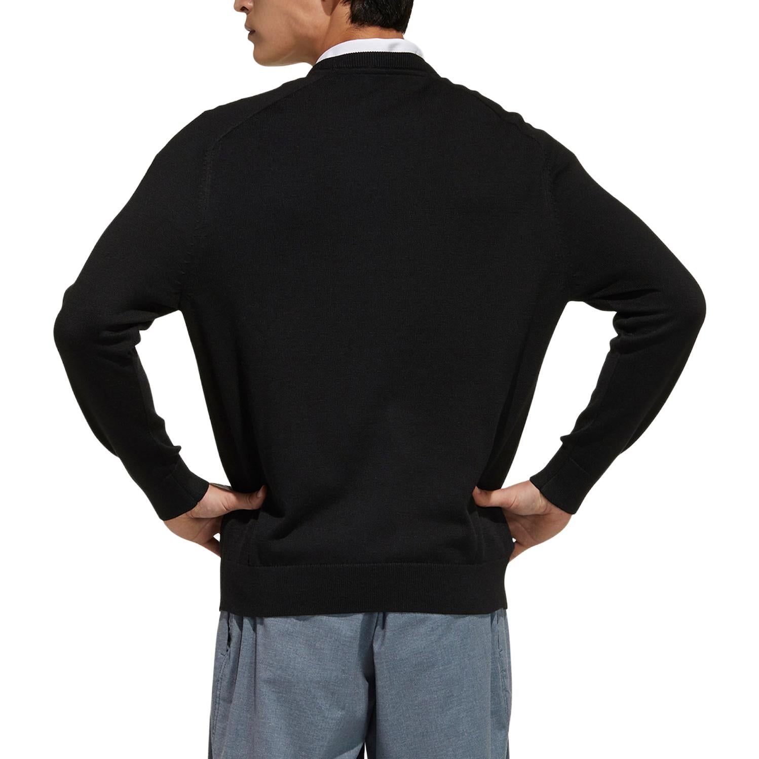 adidas 3-Stripes Long Sleeve Crew Neck Sweater 'Black' GV1203 sold by KicksCrew product image thumbnail 3