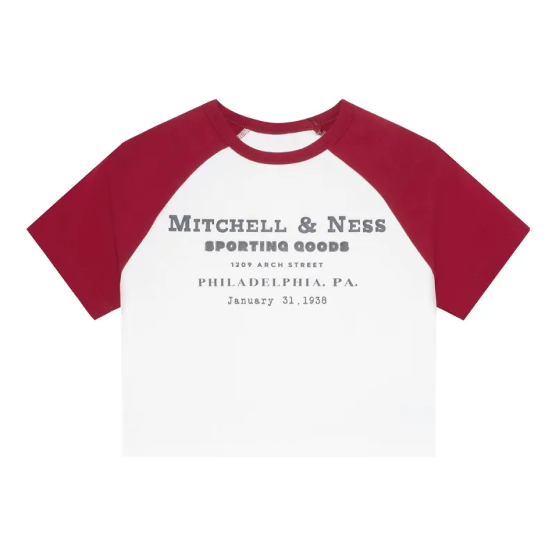 (WMNS) Mitchell & Ness x NBA PHILADELPHIA Short Board T-shirt 'White Red' MNJYSST23021-RED sold by KicksCrew