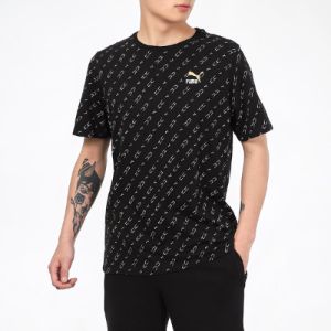 Puma Elevated Printed T-Shirt 'Black' 532663-01 sold by KicksCrew