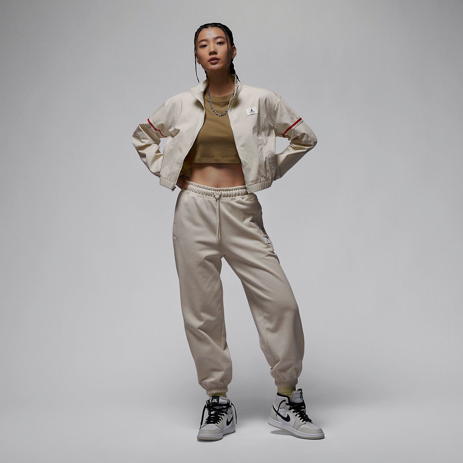 Air Jordan Sport Cropped T-shirt 'Brown Kelp' DZ3212-392 sold by KicksCrew product image thumbnail 3