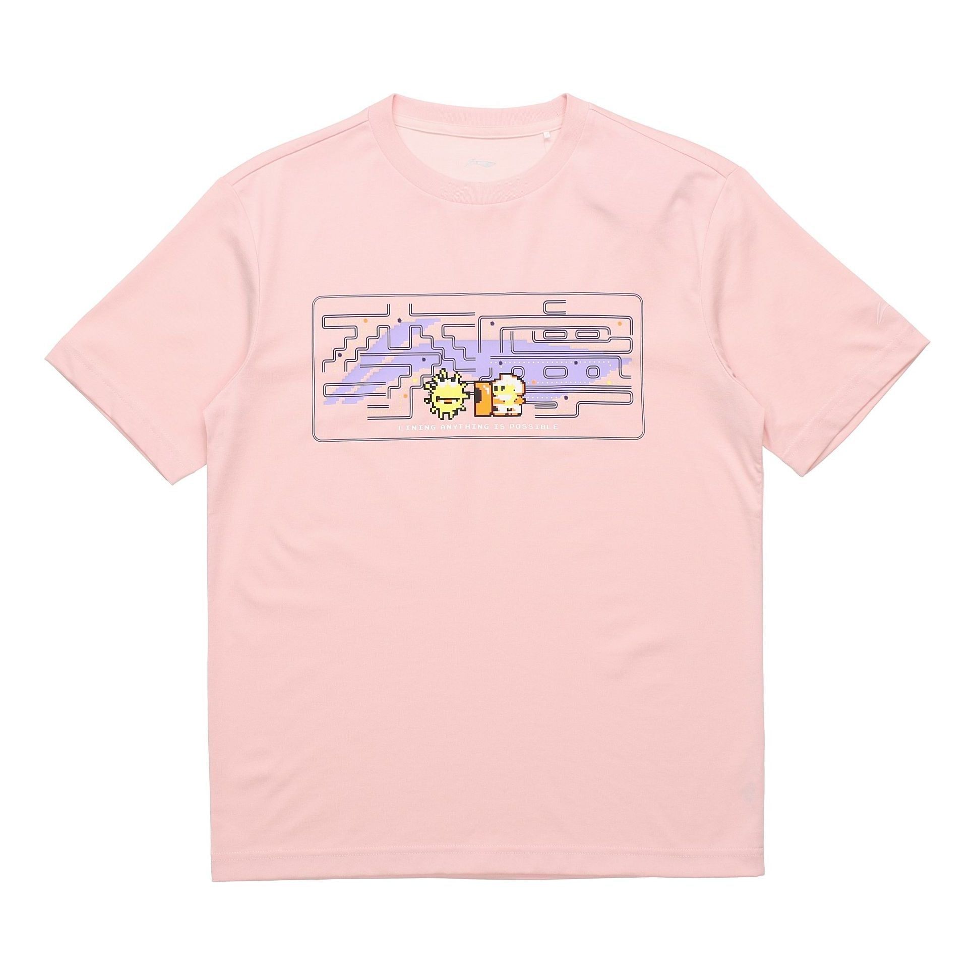 Li-Ning Cartoon Graphic Loose Fit T-shirt 'Pink' AHSR340-14 sold by KicksCrew